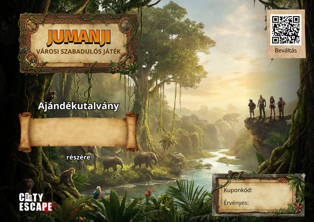 Jumanji szabadtéri szabadulószoba ajándékutalvány